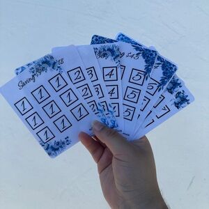 White and Blue Savings Challenge Cards set